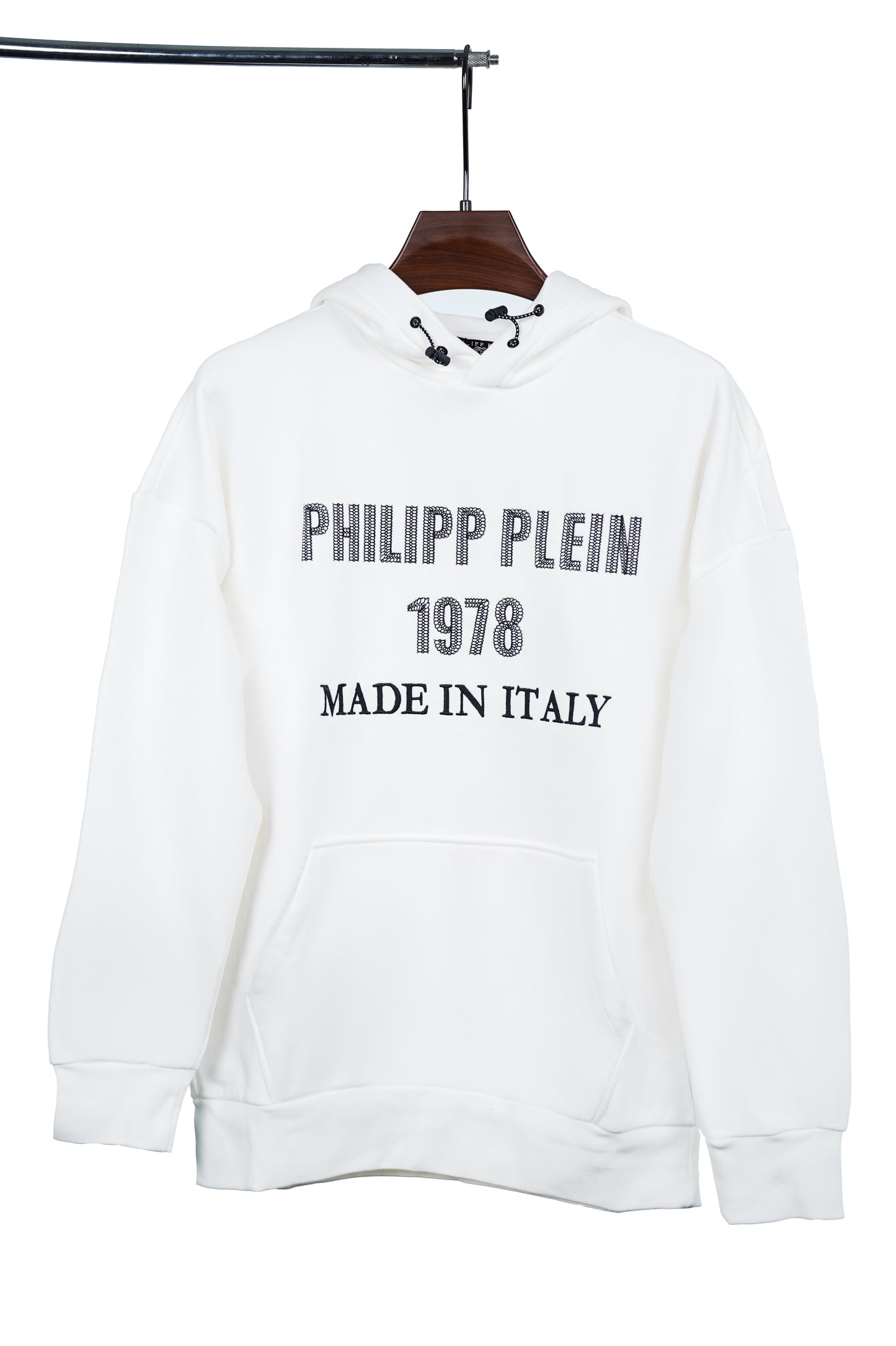 شعار PHILLIP PLEIN المطرز باللون الأبيض
