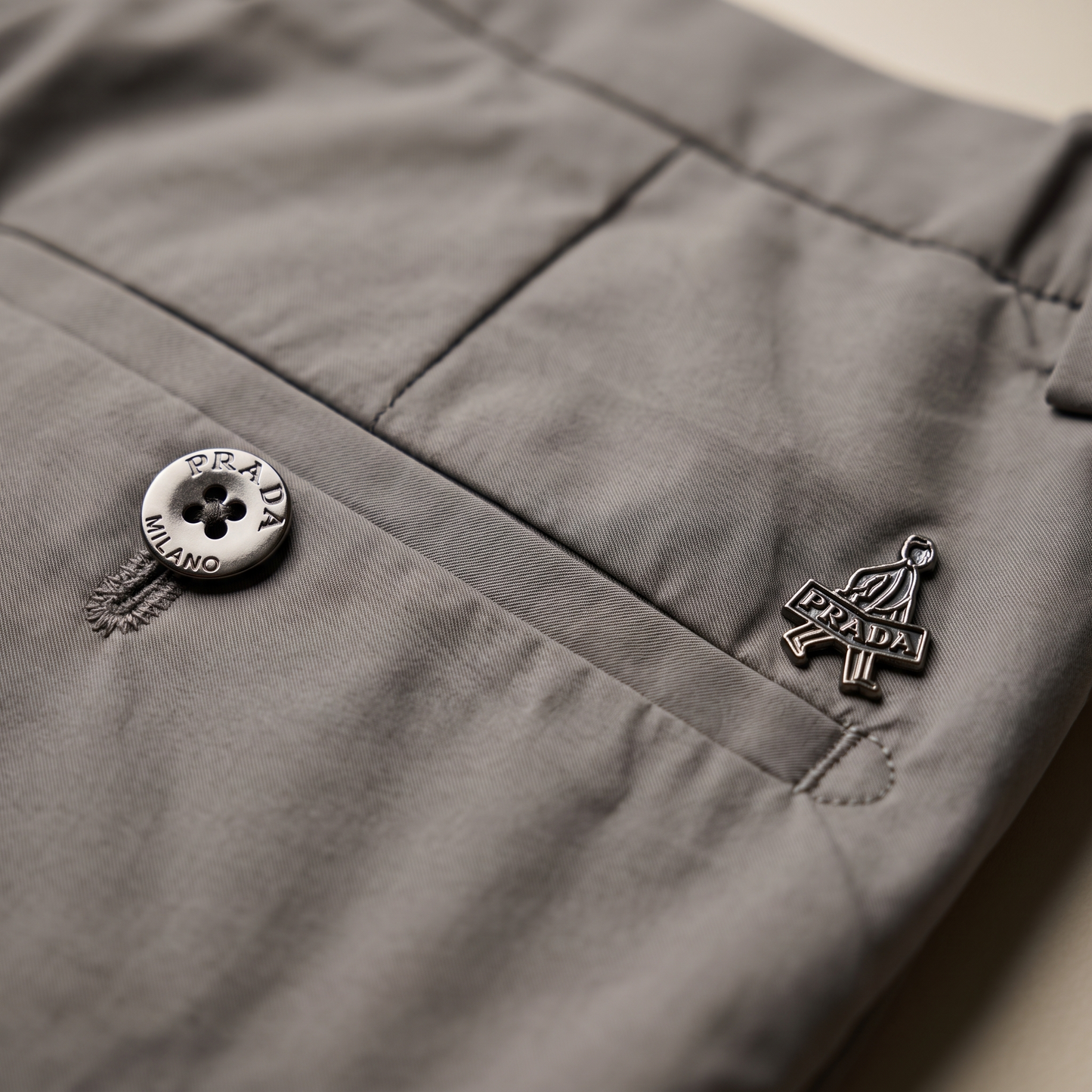 PRADA CLASSIC JOGGER FIT GREY PANTS